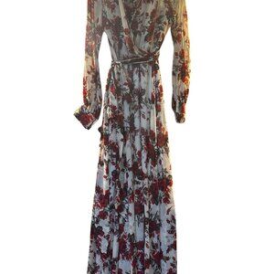 Long Floral, Flowy Dress | XL